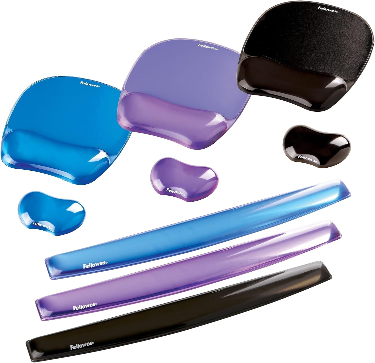 Thumbnail 6 de Fellowes Crystals Gel Wrist Support Mouse Mat – Blue (15 cm x 20.2 cm x 23 cm)