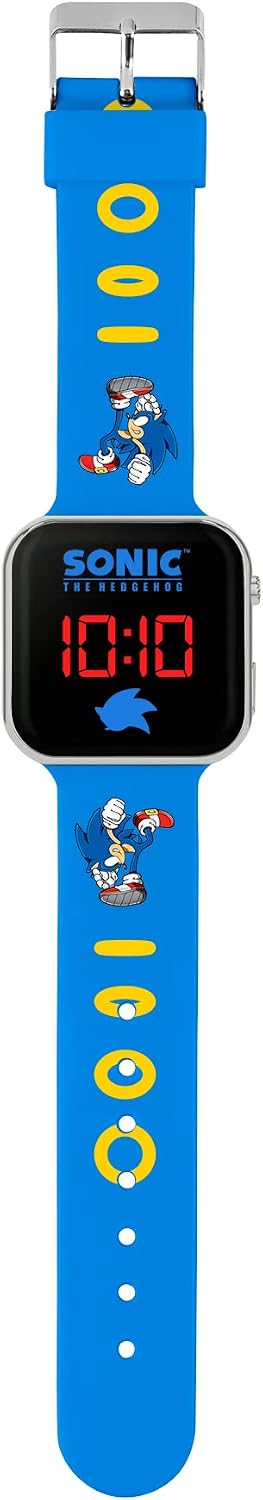 Thumbnail 1 de Sonic Sega the Hedgehog Blue LED Watch with Printed Silicone Strap SNC4137