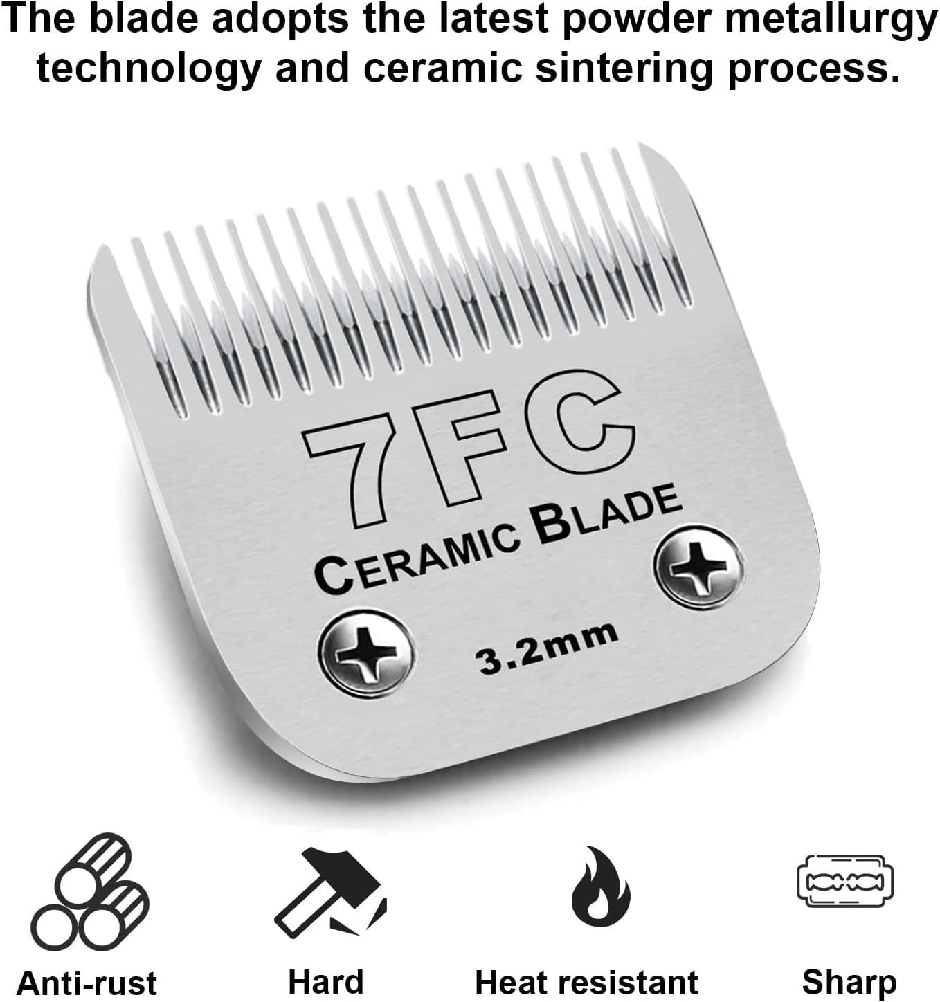 Thumbnail 2 de 2Pack #7FC detachable dog grooming clipper blades (7FC blade set) for Andis, Oster A5 and Wahl KM series