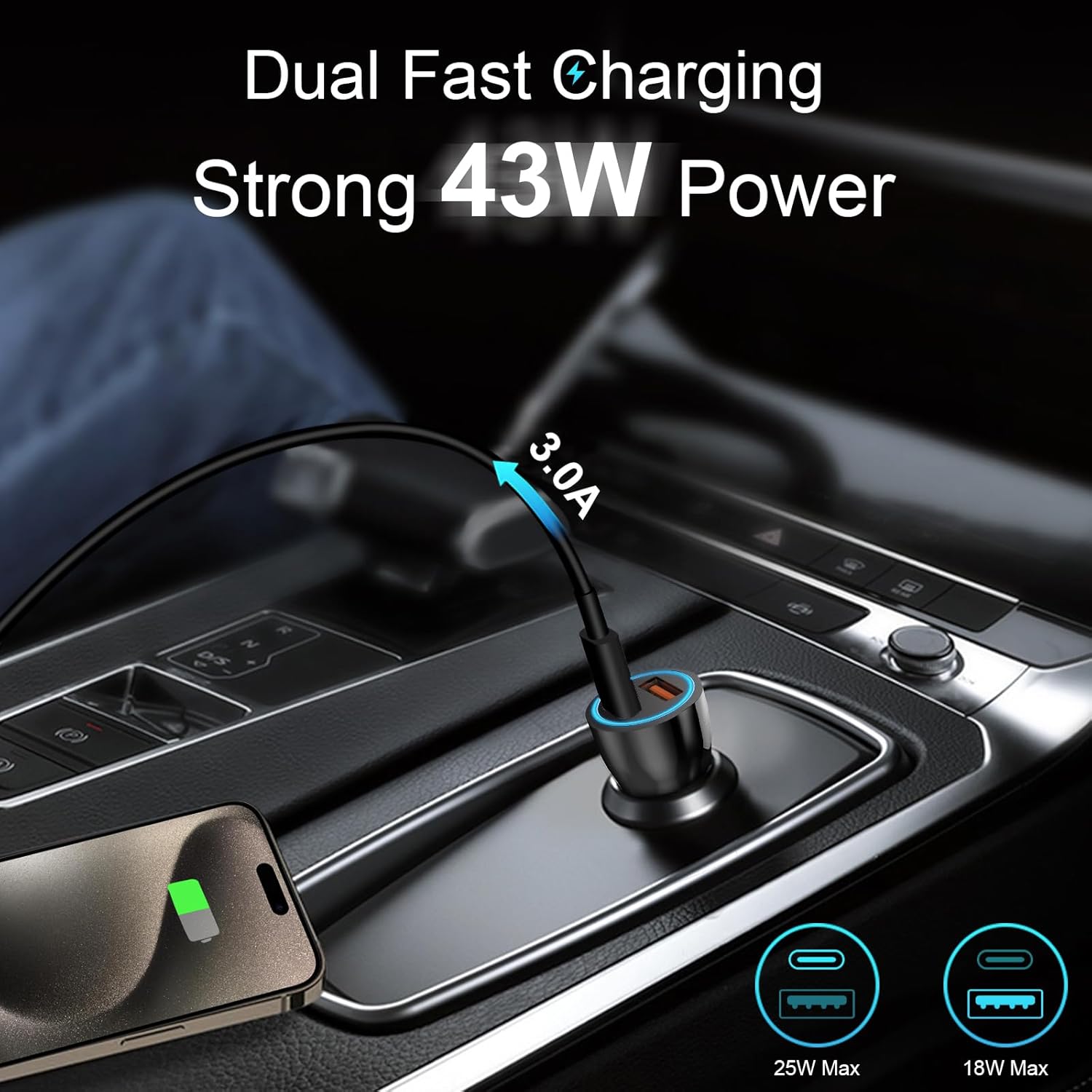 Detalle 2 de iPhone 17 Car Charger 43W Fast Charging