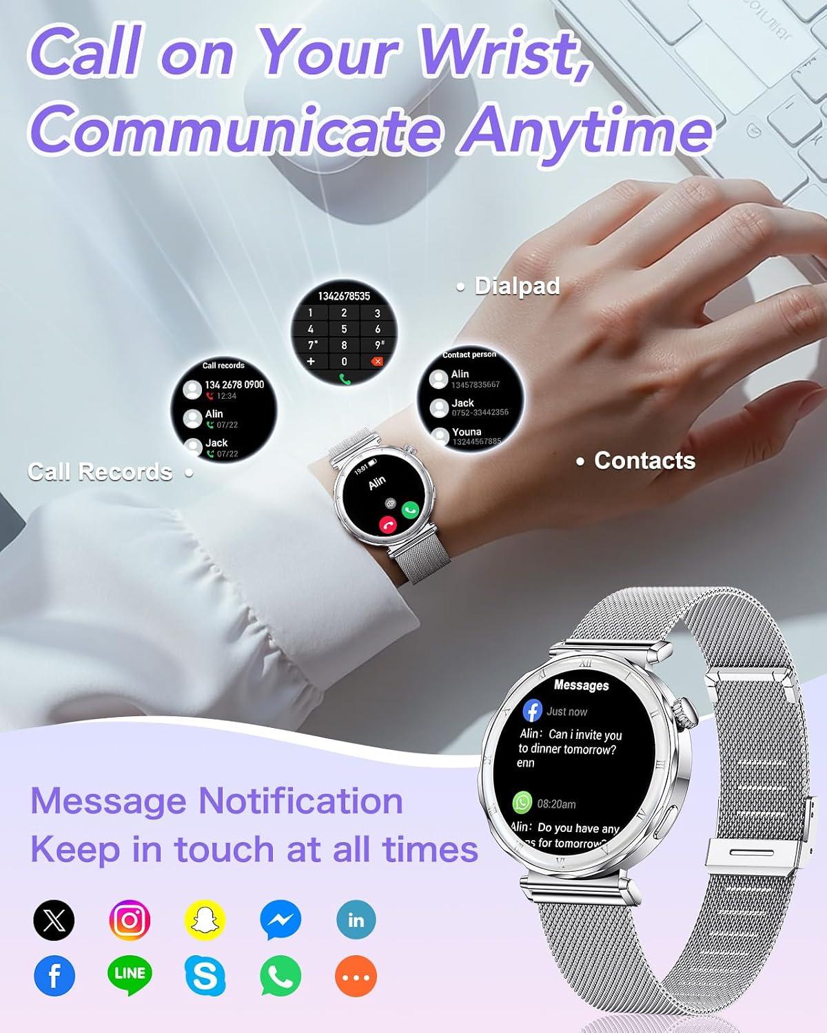 Detalle 1 de CIVO Smart Watches for Women Fitness 1.19-inch
