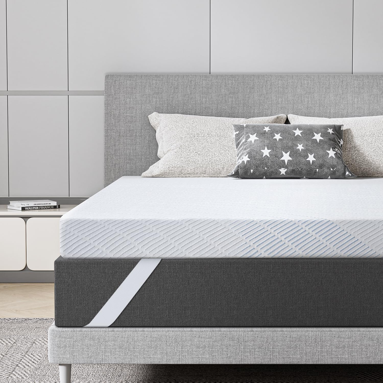 BedStory Gel Topper 180x200 cm, 10 cm Höhe mit Gel- und Memory-Foam & Bambuskohle