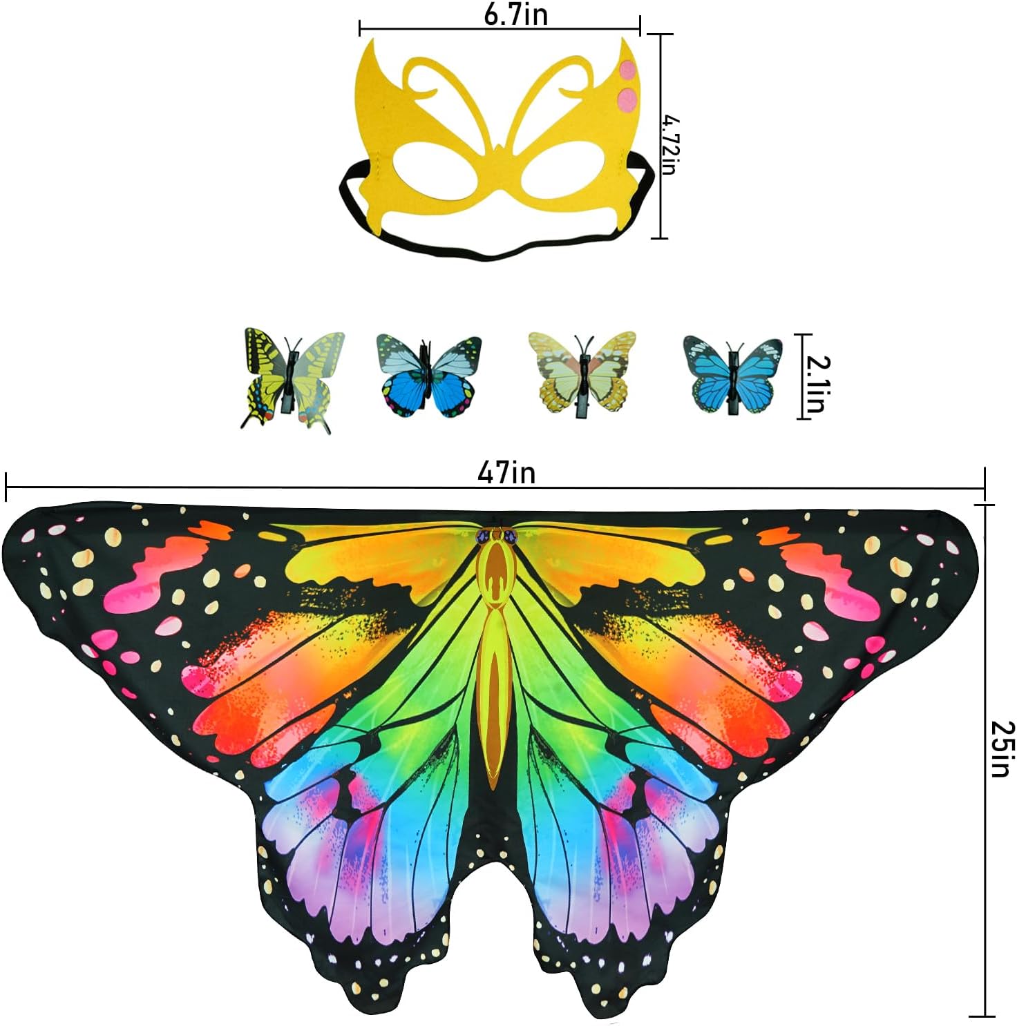 Detalle 2 de Sunlisky schmetterling kostüm kinder 3er-Set 🦋