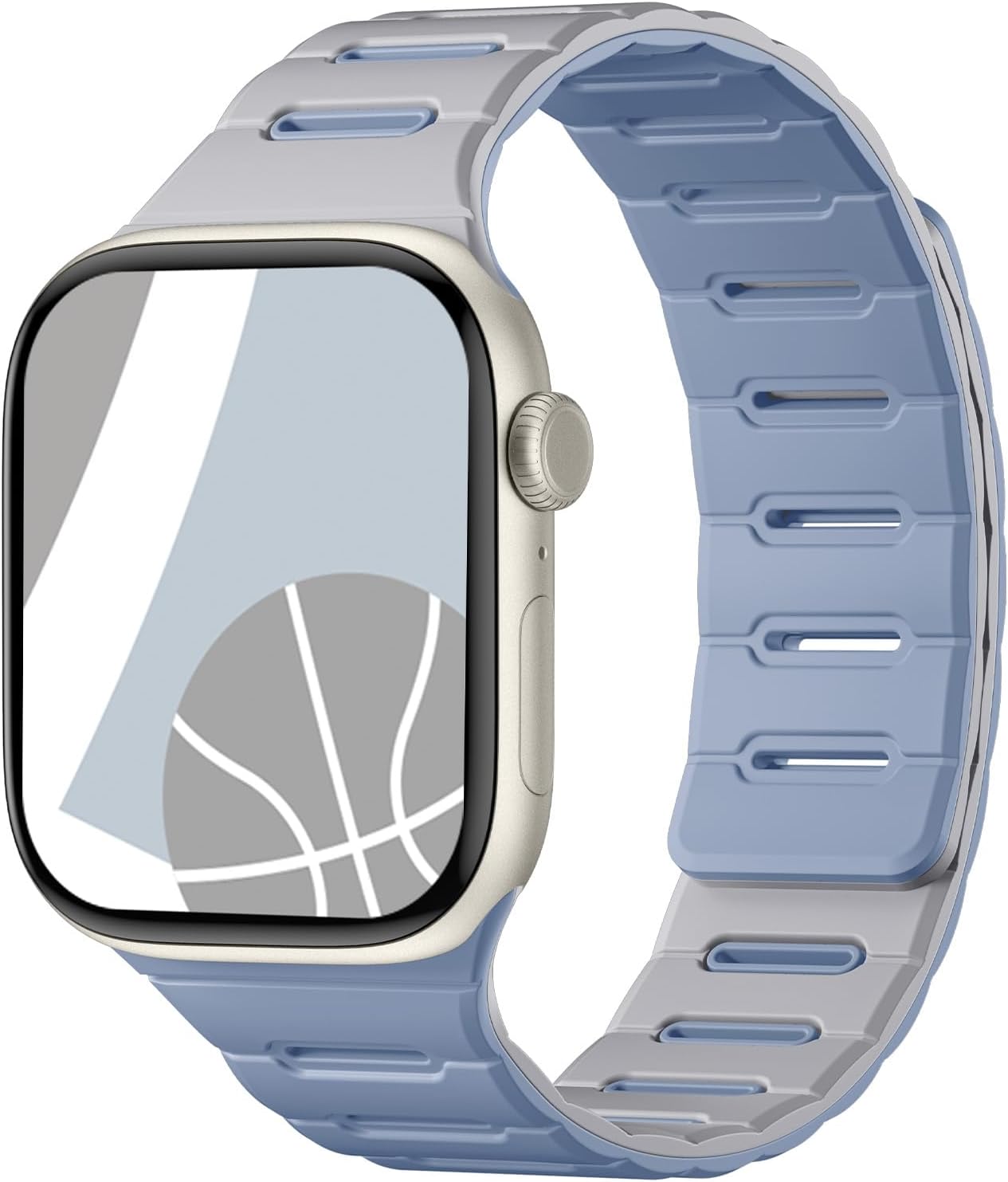 Detalle de Bandletic Double Sided Reversible Strap for Apple Watch – Magnetic Silicone Band (42–49mm) for iWatch Ultra 3/2/1, Series 3–11, SE – UK