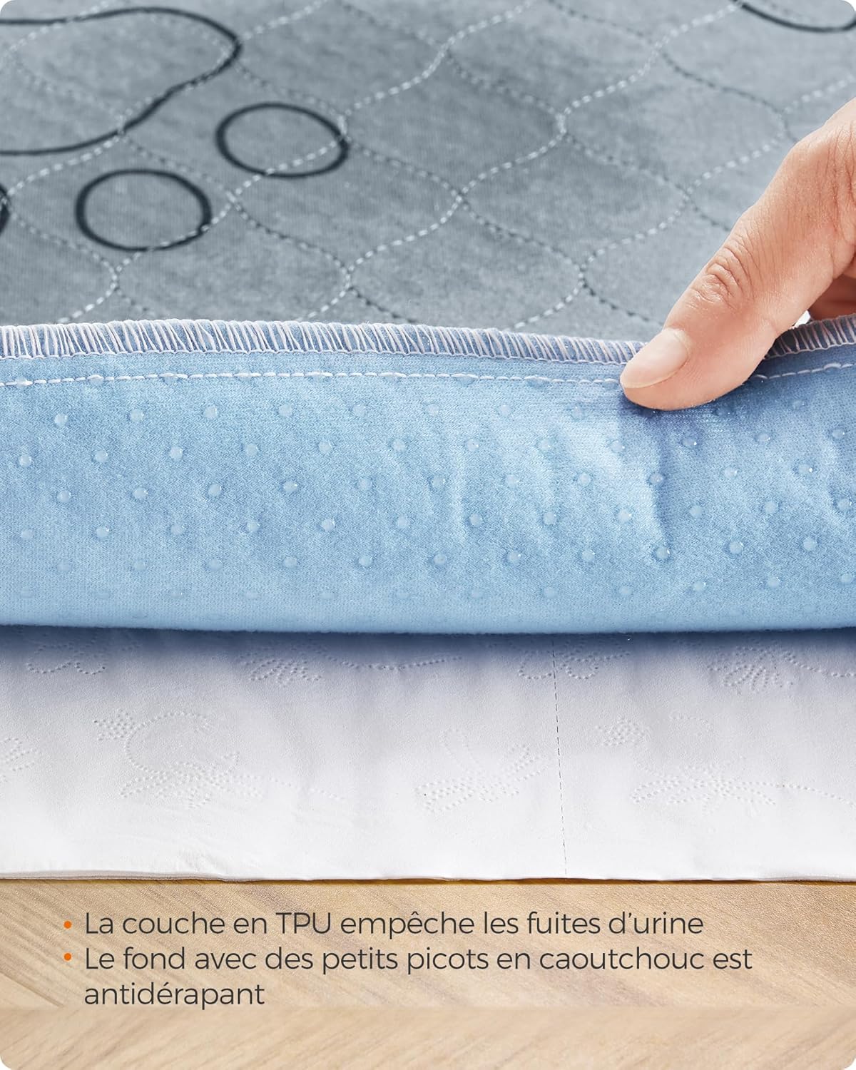 Thumbnail 5 de Feandrea Tapis Éducateur pour Chien – Lot de 2, Tapis Ultra Absorbants et Lavables, Gris, 152 x 122 cm, Taille XXL
