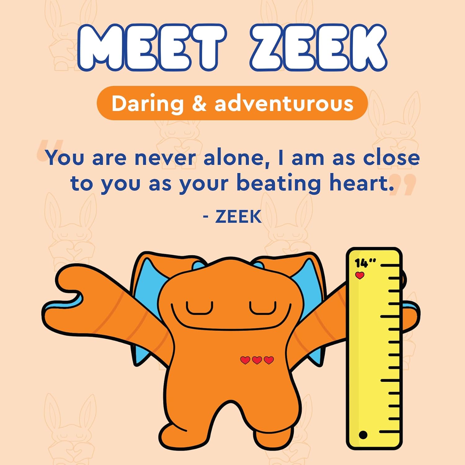 Detalle de Bumpas Plush Toys Weighted Animal - 14" Zeek (Cuddle Pal)