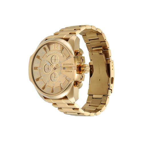 Detalle de Diesel Mega Chief Reloj para Hombre – Cronógrafo de Acero Dorado, 51 mm