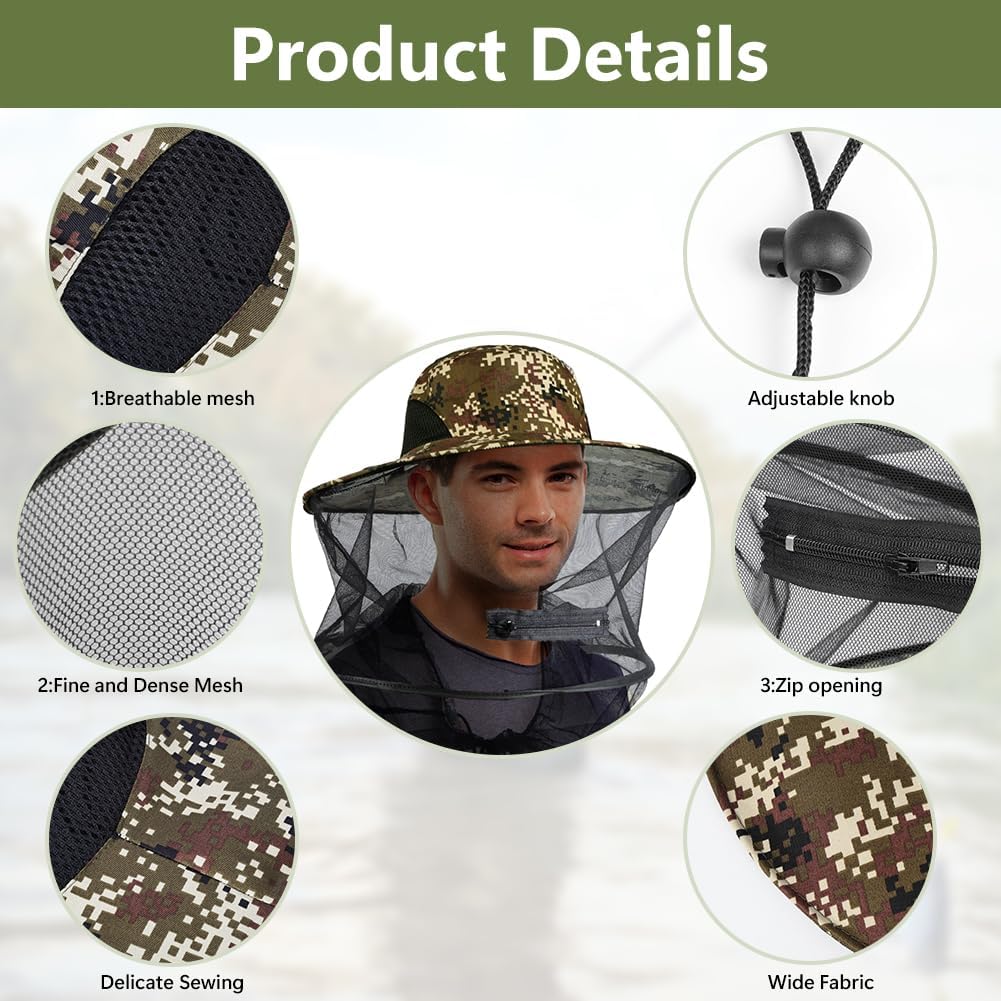 Detalle 1 de AOGOE Head Net Face Head Cover cappello zanzariera