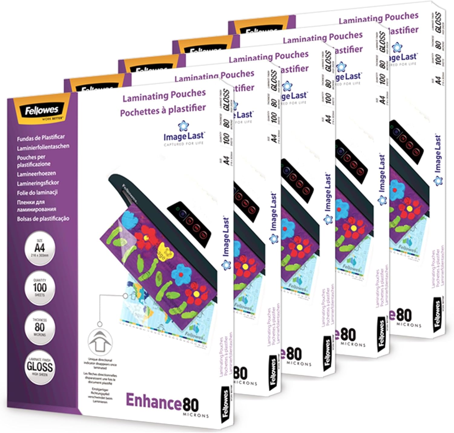 Pouches Fellowes A4 per plastificazione 160 micron