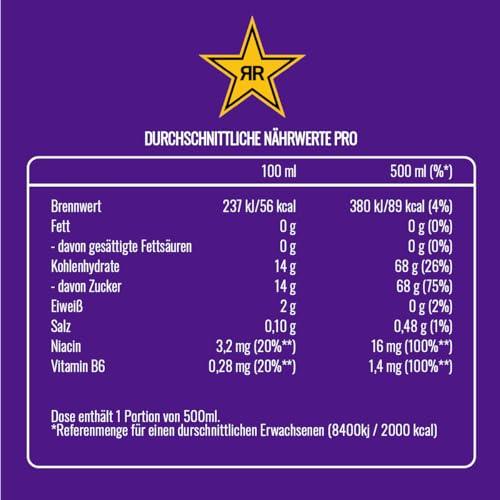 Thumbnail 1 de Rockstar Energy Drink Tropical Guava Geschmack – 12x500 ml koffeinhaltig (Punched Guava)