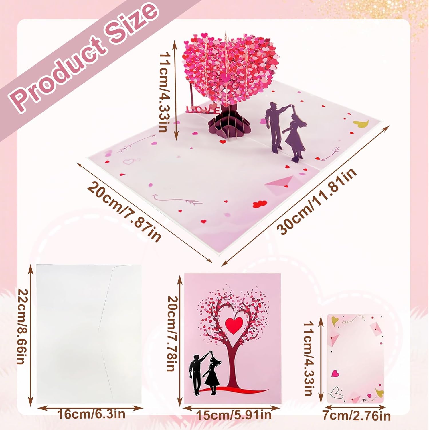 Thumbnail 1 de Pop Up Karte Liebesbaum 3D Valentinstagskarte 💌