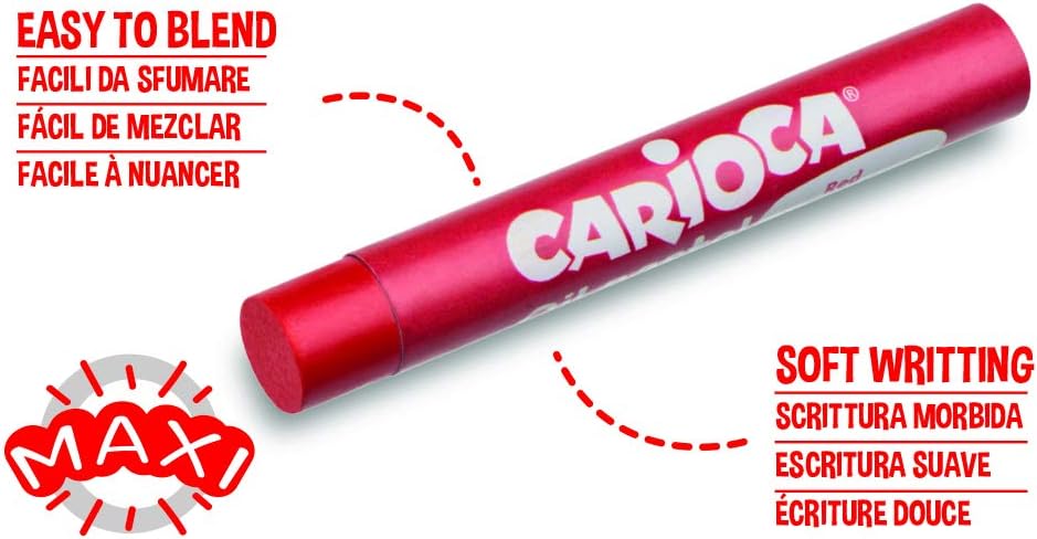 Detalle de CARIOCA oljepasteller för barn, 24 maxi-pasteller för flera underlag