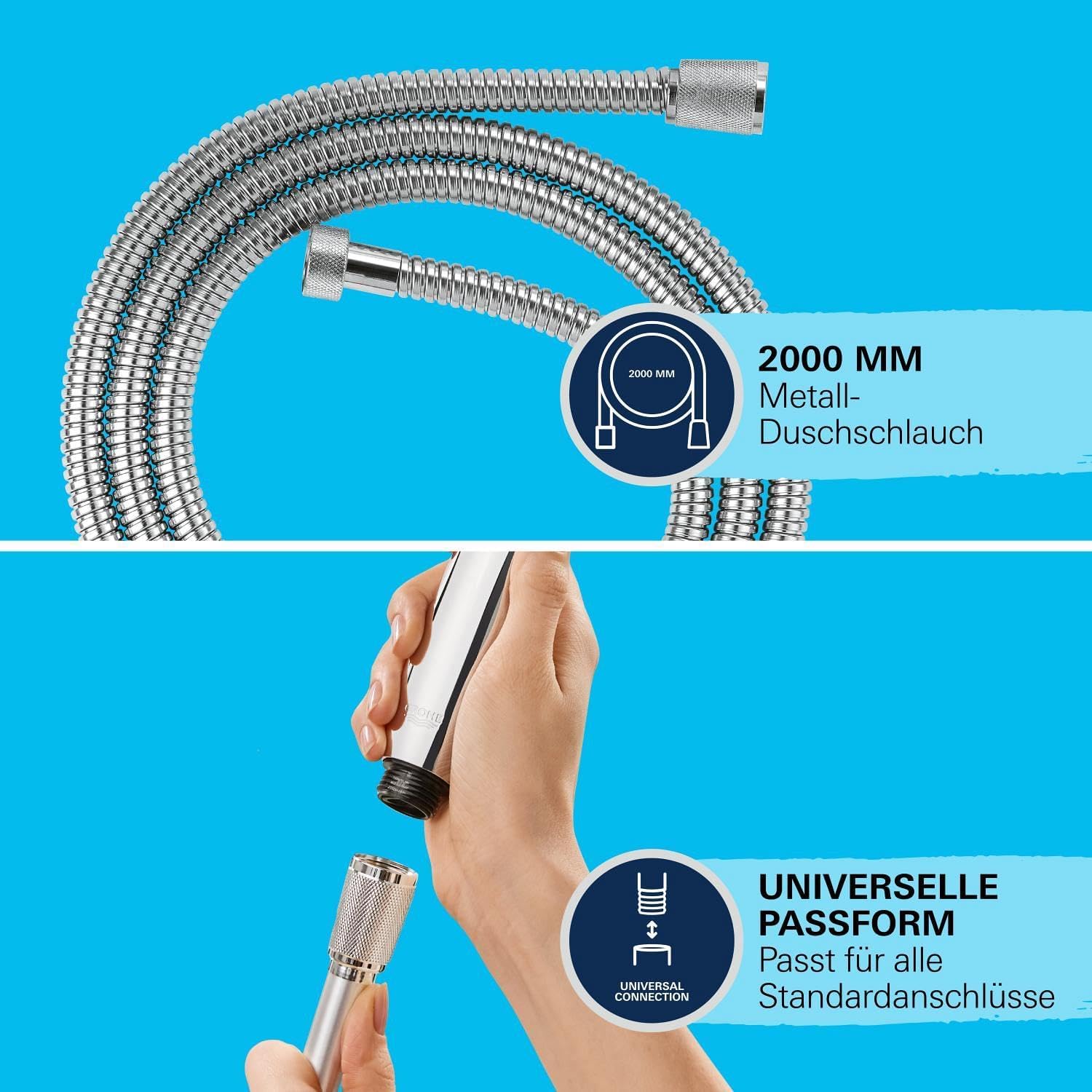 Thumbnail 5 de GROHE Vitalioflex Duschschlauch aus Metall 2,00 m (22103000) – knickfest, hitzebeständig und universell anschlussfähig