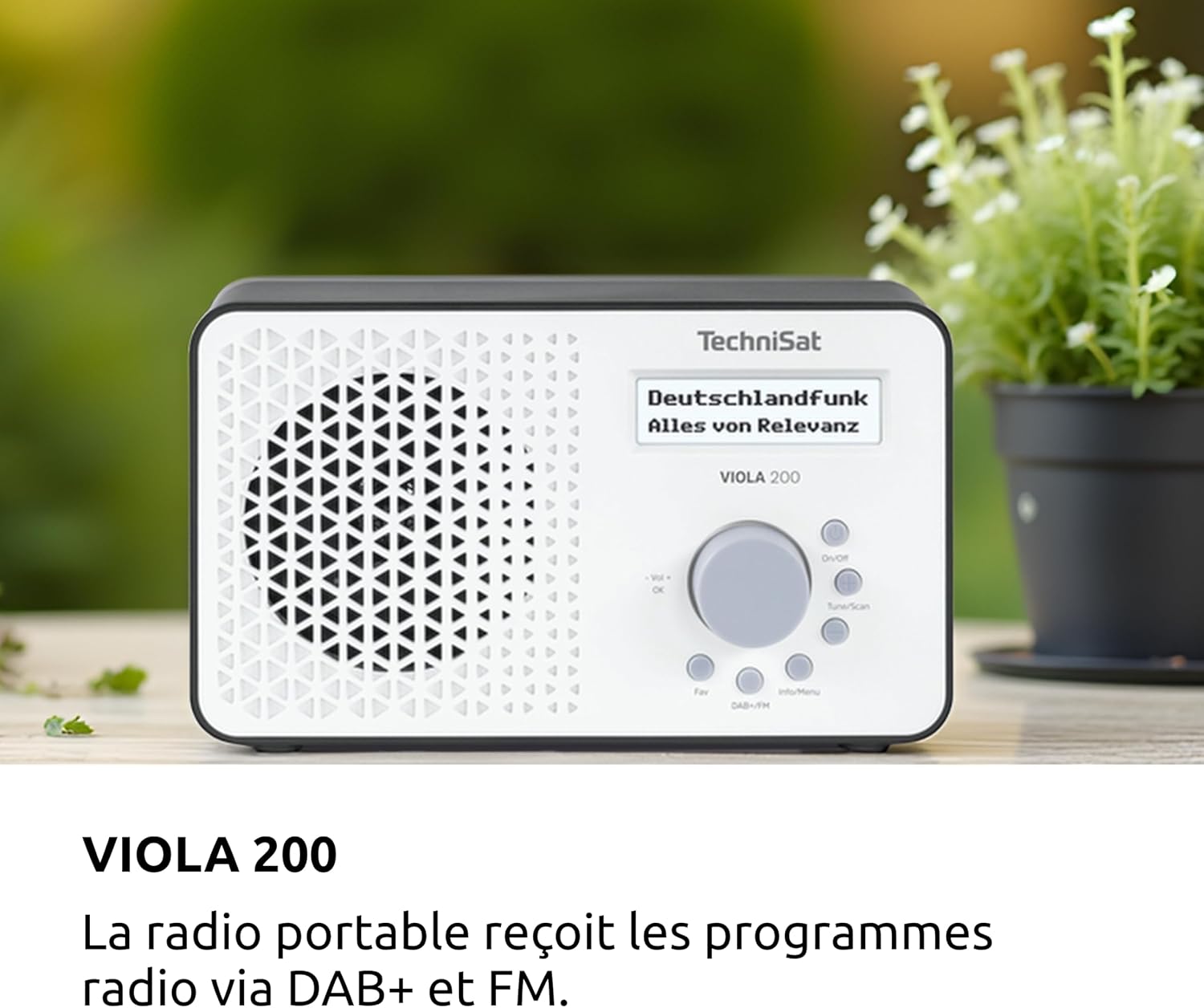 Detalle de TechniSat Viola 200 – Radio DAB+/FM portable avec écran LCD blanc