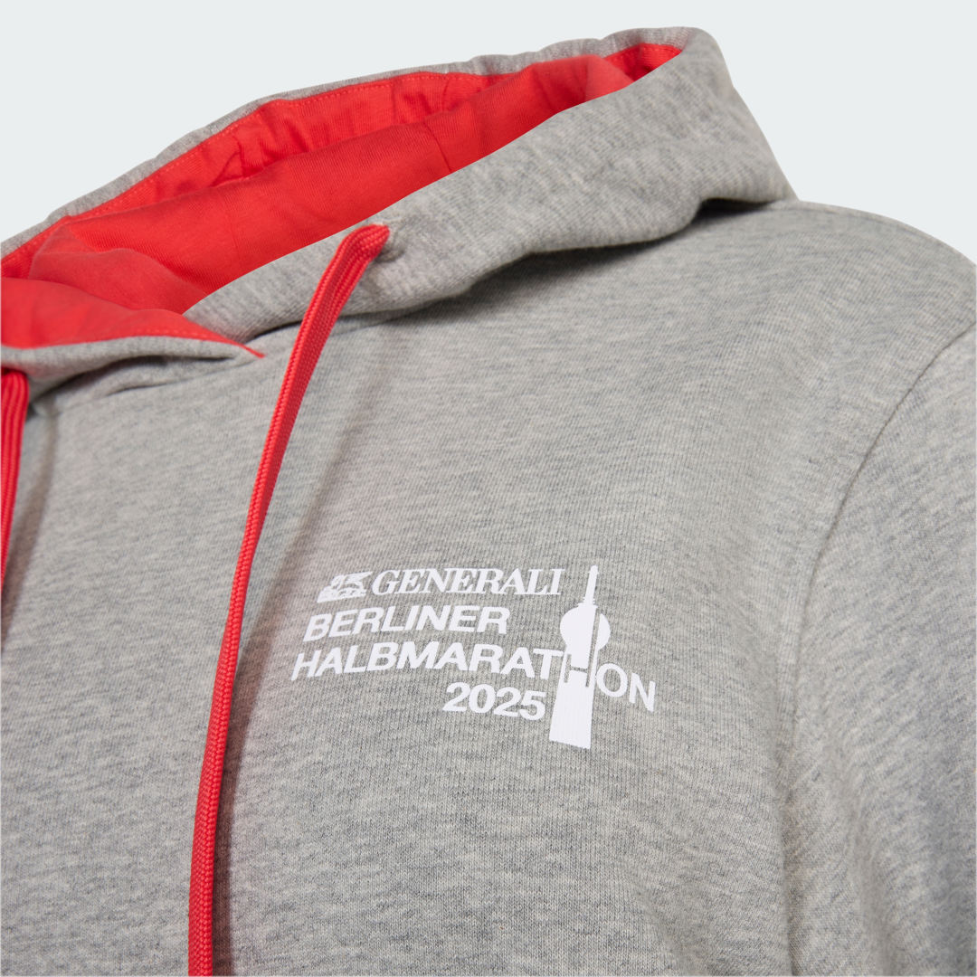 Detalle de Adidas Berlin Half Marathon Hoody (gris) – para runners que buscan comodidad