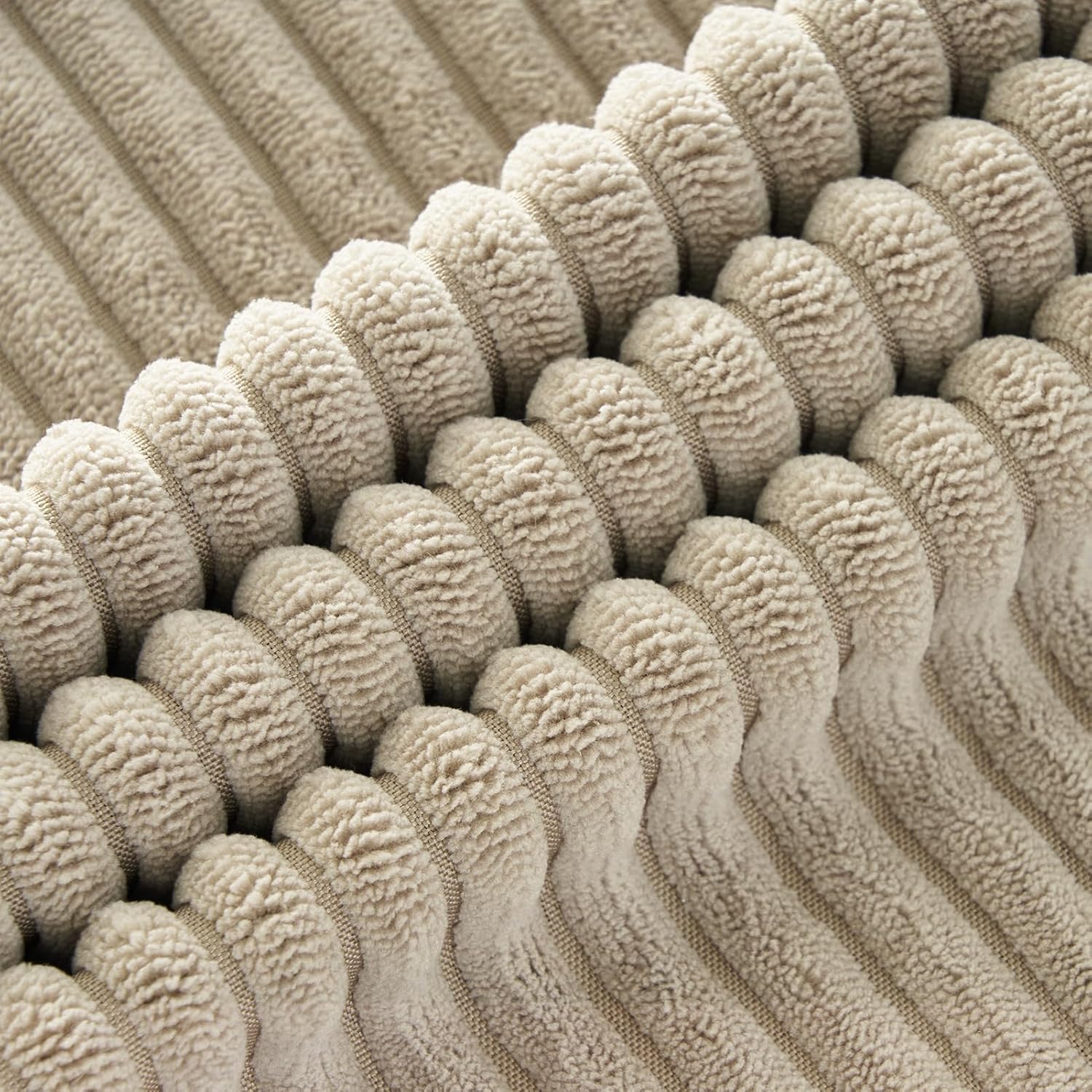 Detalle de Topfinel Kissenbezug Kordsamt 80x80 im 2er-Set mit Windmühle-Streifen & Patchwork-Design