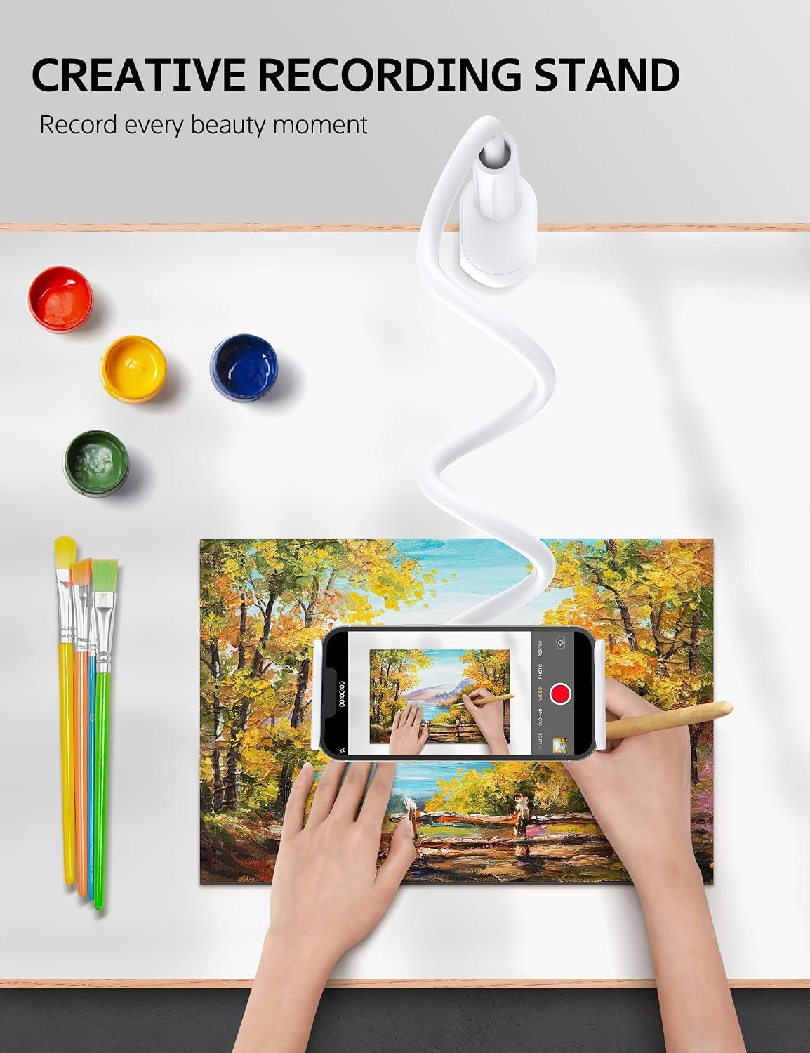Detalle 2 de Rupoku Gooseneck Tablet Holder Phone Stand review: versatile 360° adjustability for beds, desks and sofas