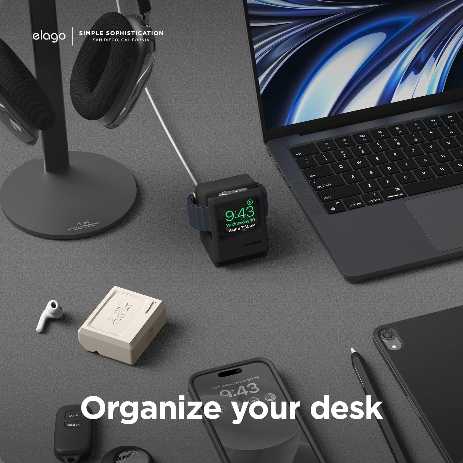 Thumbnail 5 de elago W3 Watch Stand (Nightstand Mode) for Apple Watch Ultra & 49mm–42mm models – Classic Monitor Design