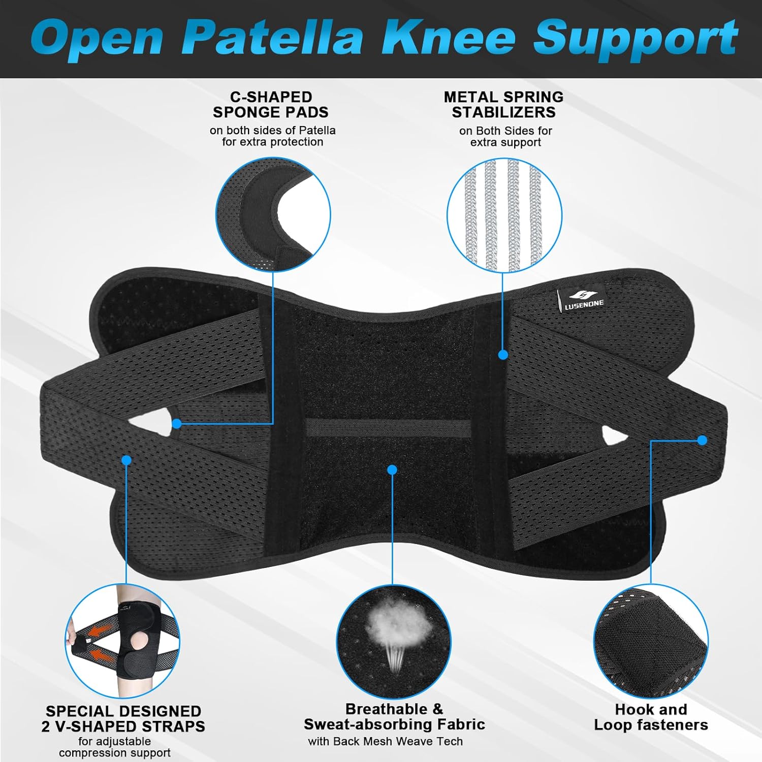 Thumbnail 4 de Lusenone Knee Support Adjustable Brace