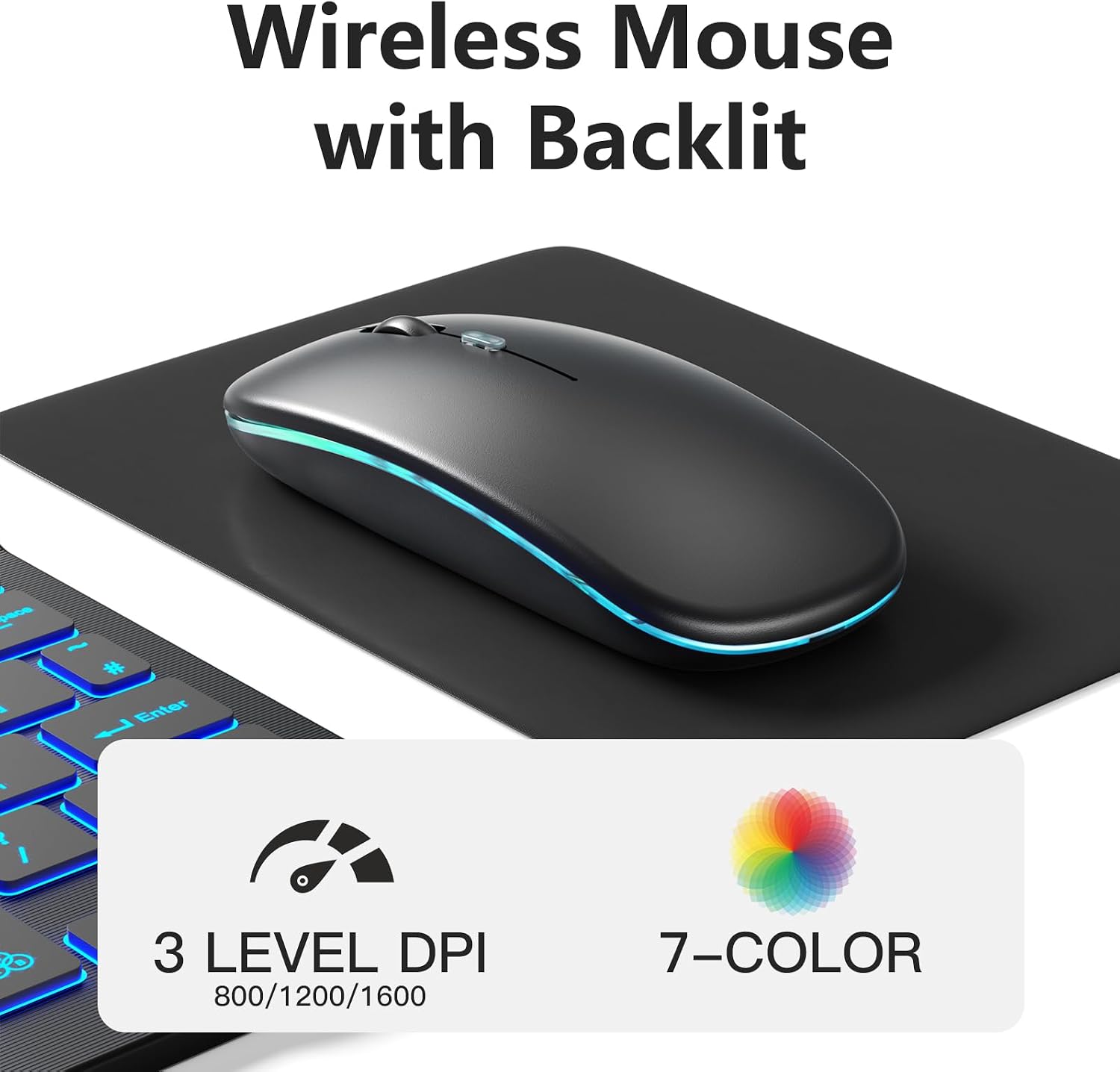 Detalle 2 de Vobafe Bluetooth keyboard and mouse set UK layout