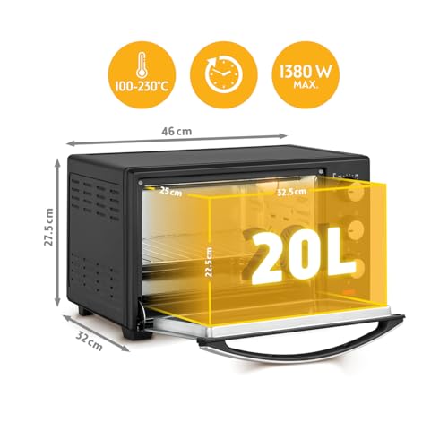 Detalle de TZS First Austria Mini-Backofen 20L mit Umluft – kompakt, vielseitig & zuverlässig