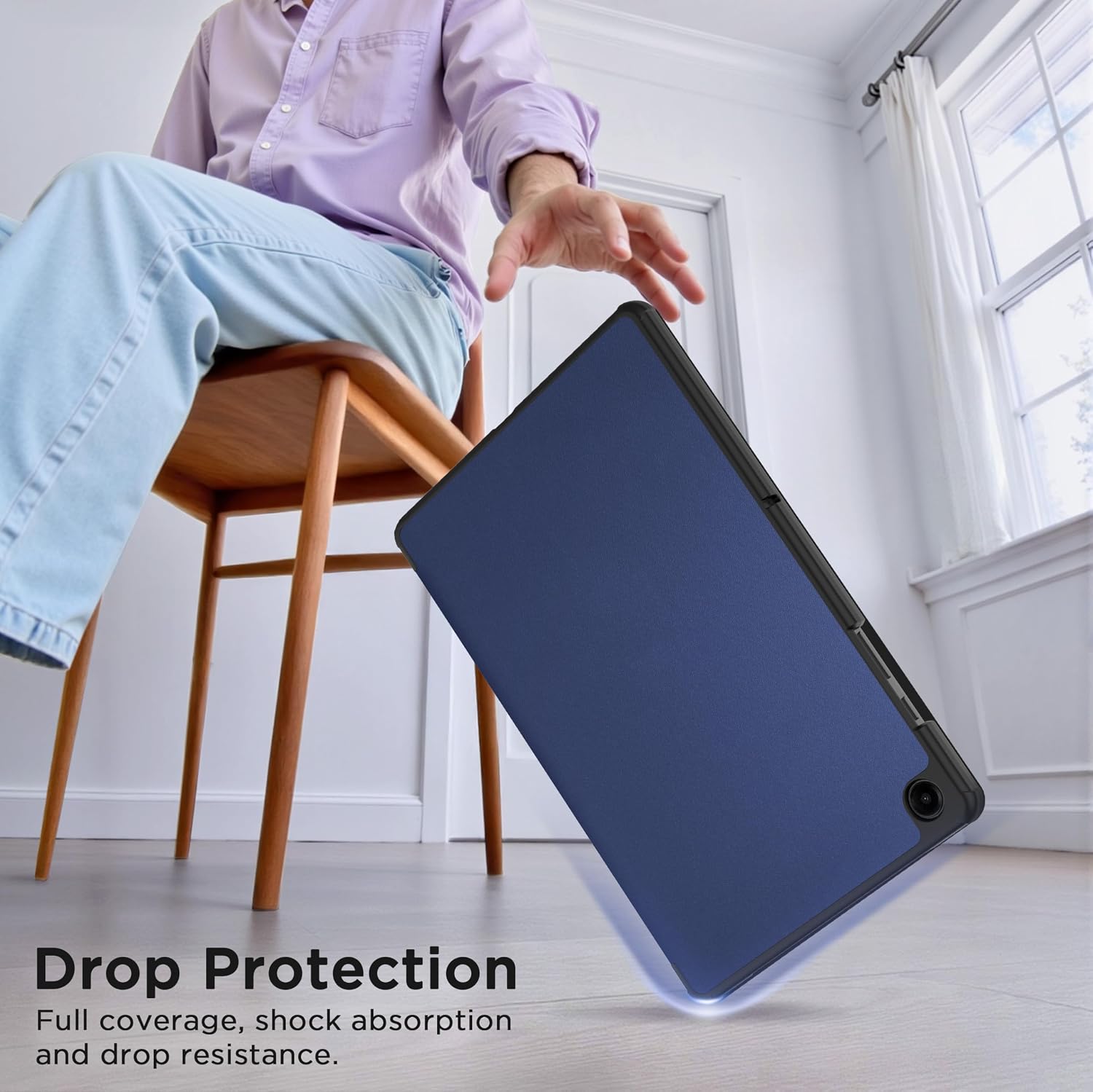 Detalle de EasyAcc Hülle für Samsung Galaxy Tab A11+ / A9+ 11 Zoll (2025) – Ultradünn mit Standfunktion & Auto Sleep/Wake, Dunkelblau