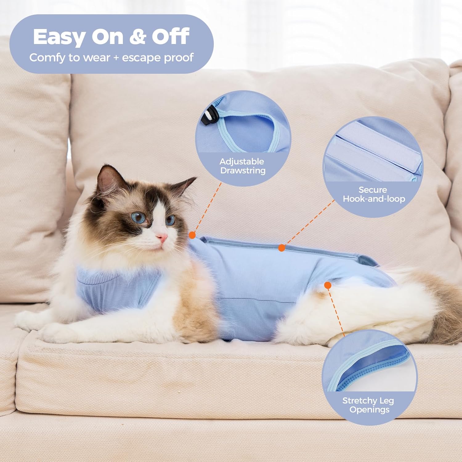 Detalle de Avont Recovery Suit Onesie for Cats