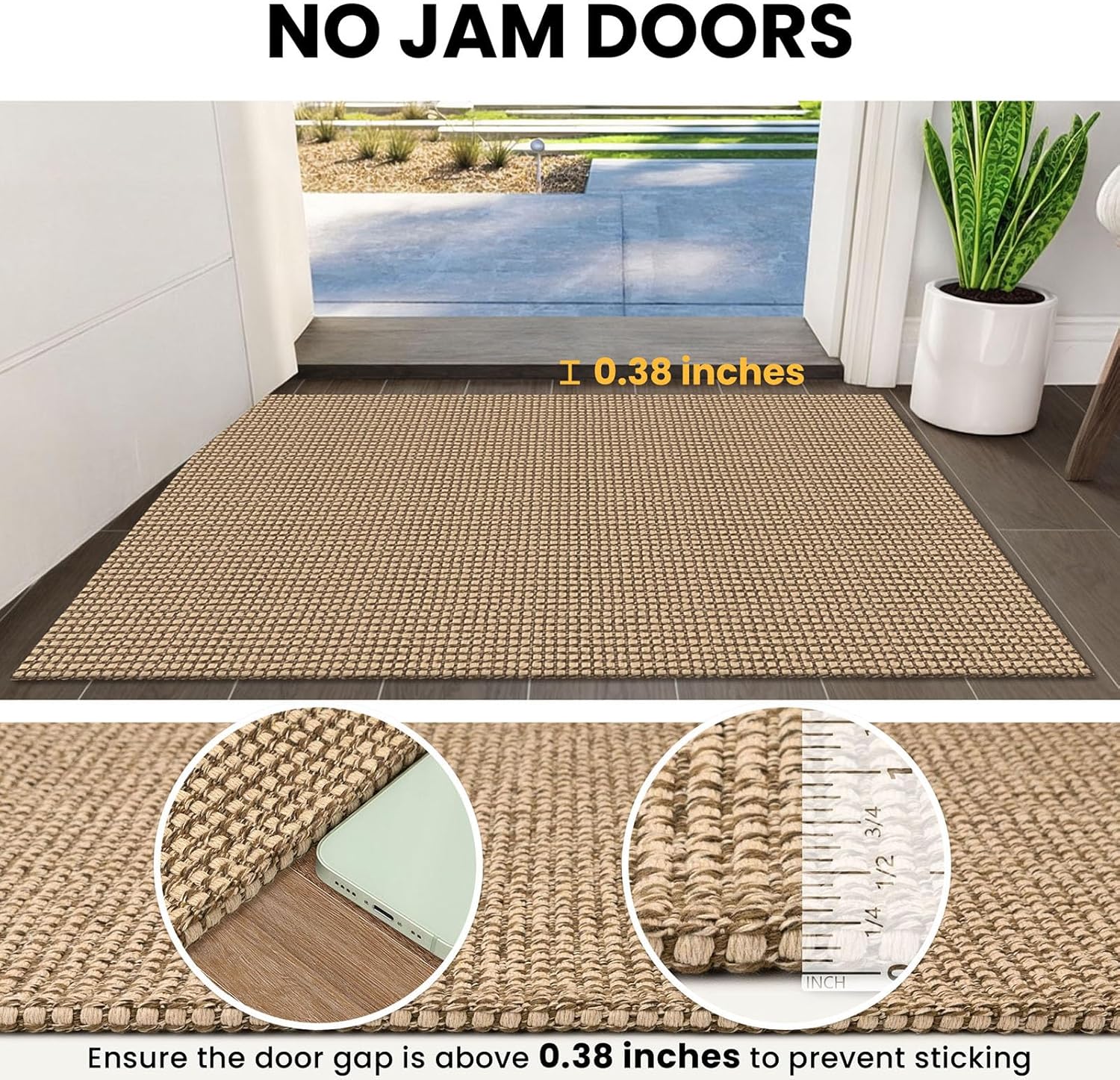 Thumbnail 2 de IOHOUZE Washable Runner Rug 2x12 with Non-Slip Rubber Back (Orange/Tan/Brown)