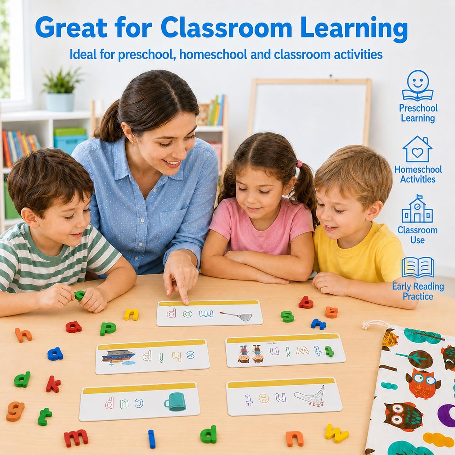 Detalle 2 de See-and-Spell CVC Word Toy, 28 Double-Sided Cards