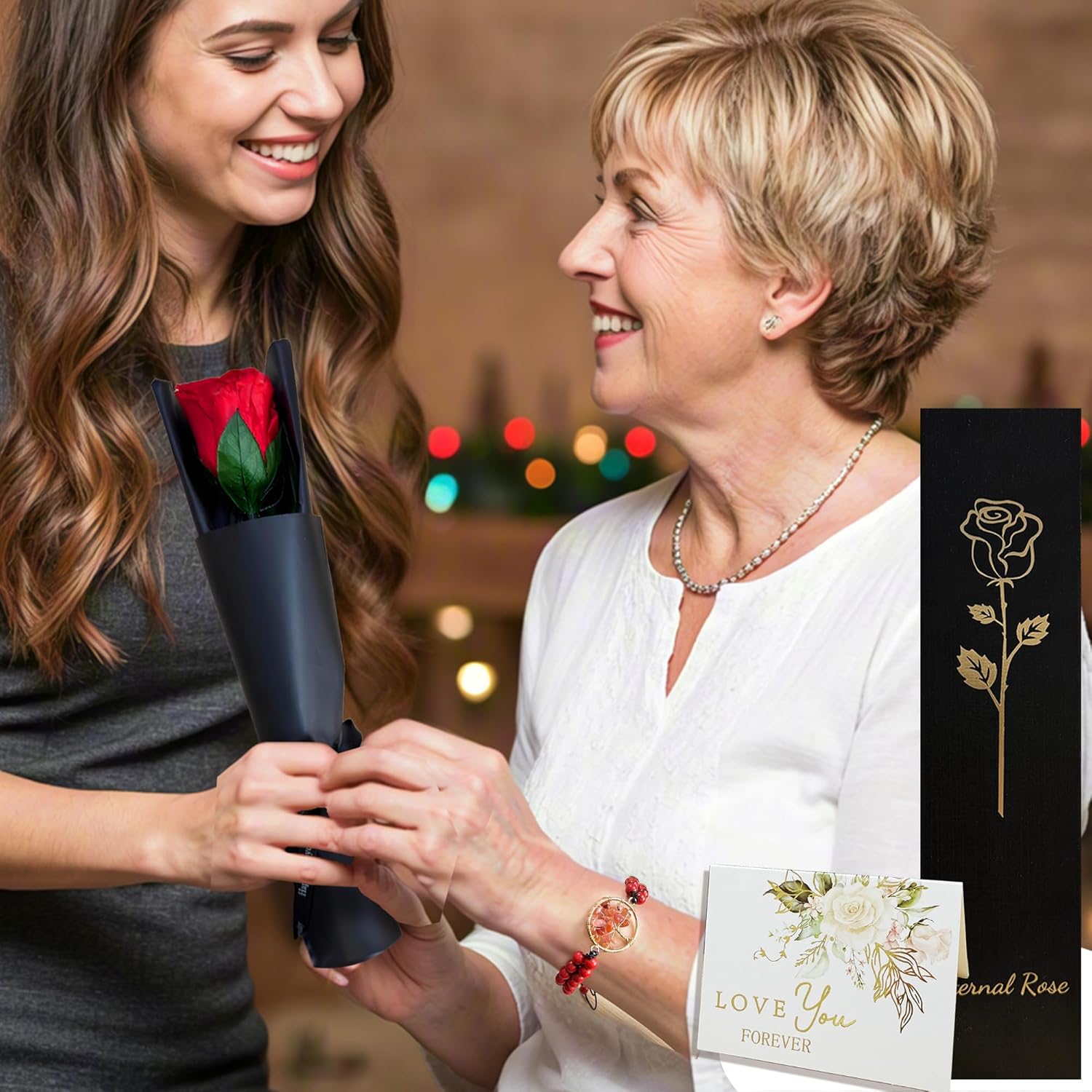 Thumbnail 4 de Rose Éternelle Rouge avec Tige – Rose préservée et stabilisée en coffret cadeau