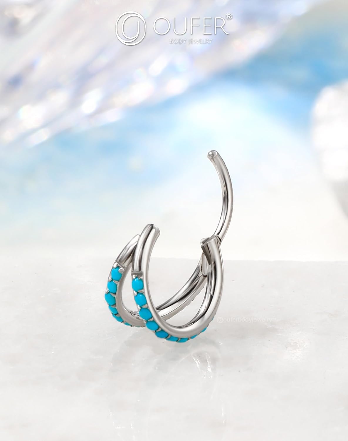Thumbnail 3 de OUFER anneau nasal hinged clicker 6–8 mm 20G