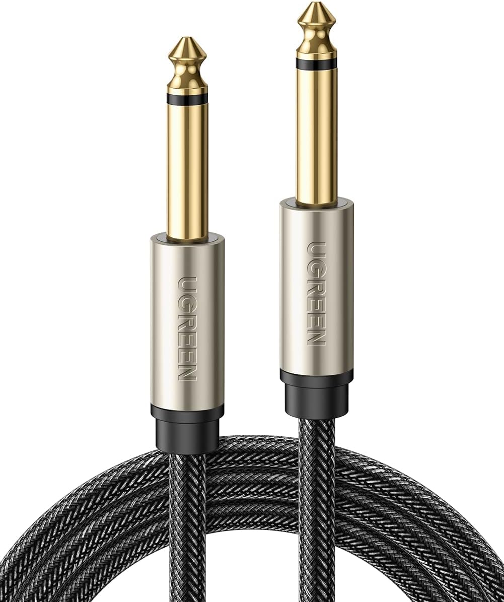 Detalle de UGREEN 6.35mmモノラルケーブル 1M オス-オス・ナイロン編み被覆