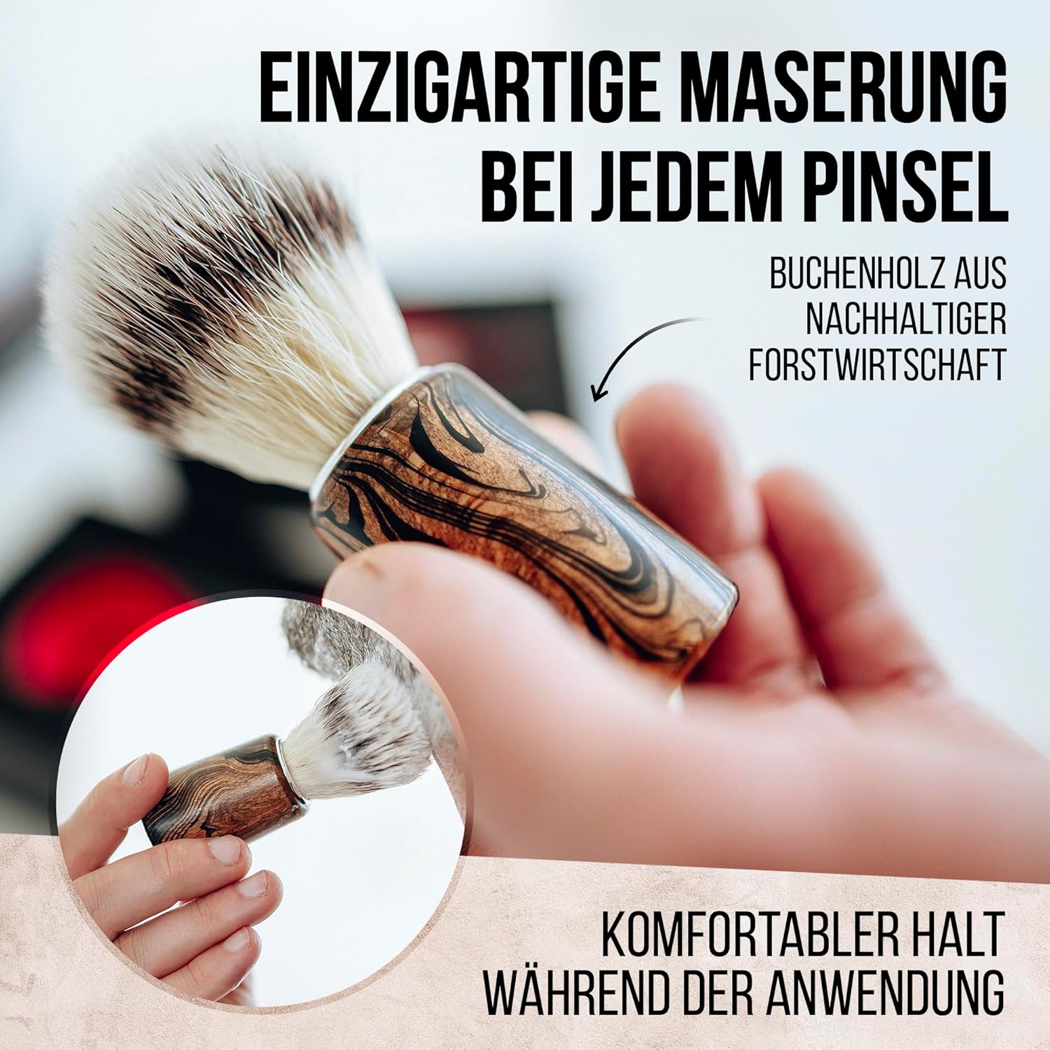 Thumbnail 3 de Barbear Rasierpinsel aus Deutschland – extra pflegeleichte, weiche Borsten & komfortabler Griff