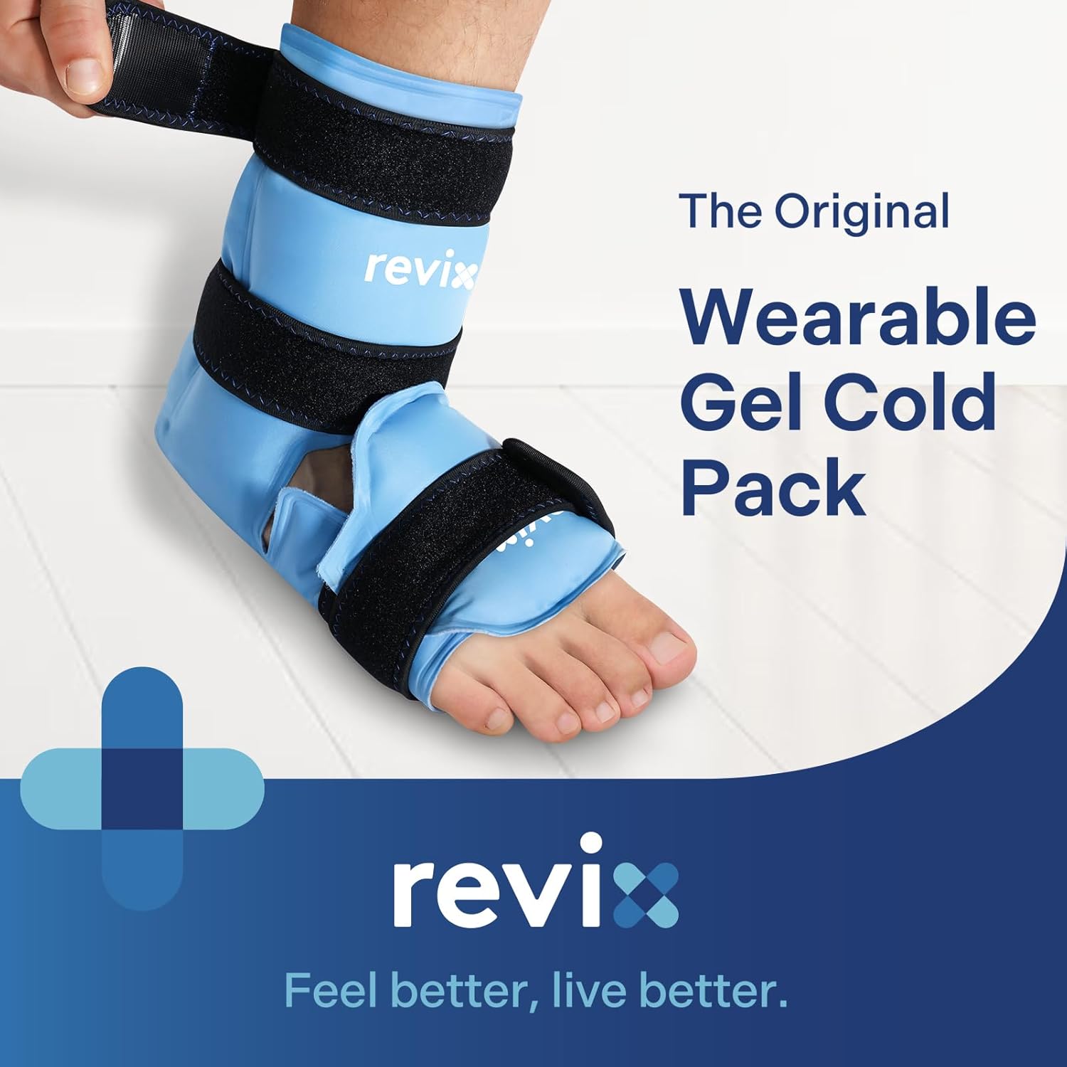 Detalle de REVIX REX169-1 Ankle Ice Pack Wrap with Plush Lining and 3 Adjustable Straps