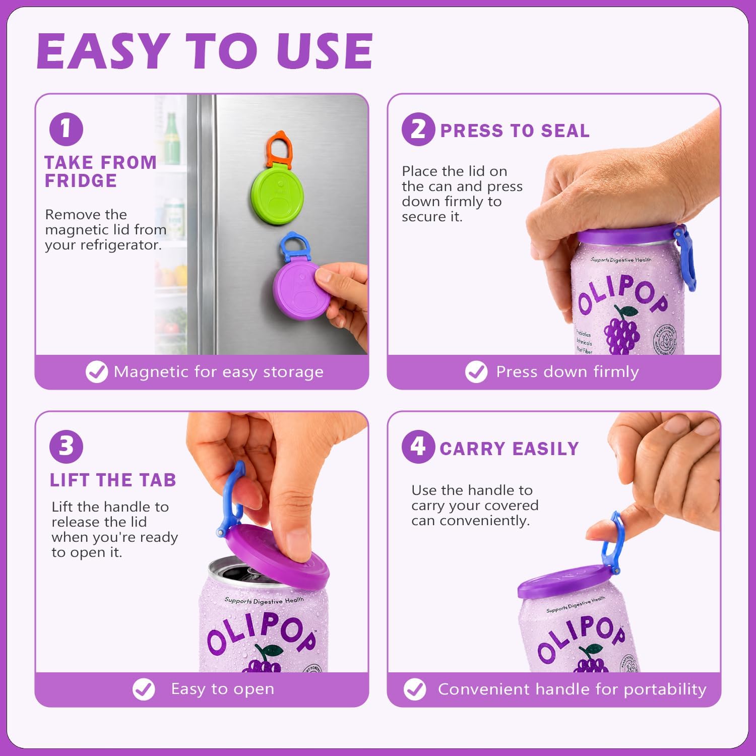 Detalle 2 de Reusable Soda Can Lids, 8-Pack