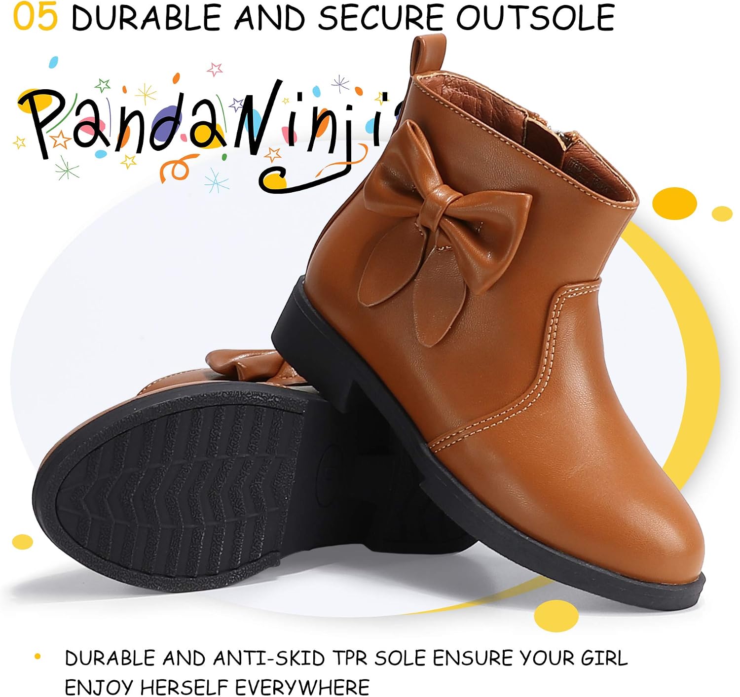 Thumbnail 6 de PANDANINJIA Girls' Ankle Boots with Side Zipper