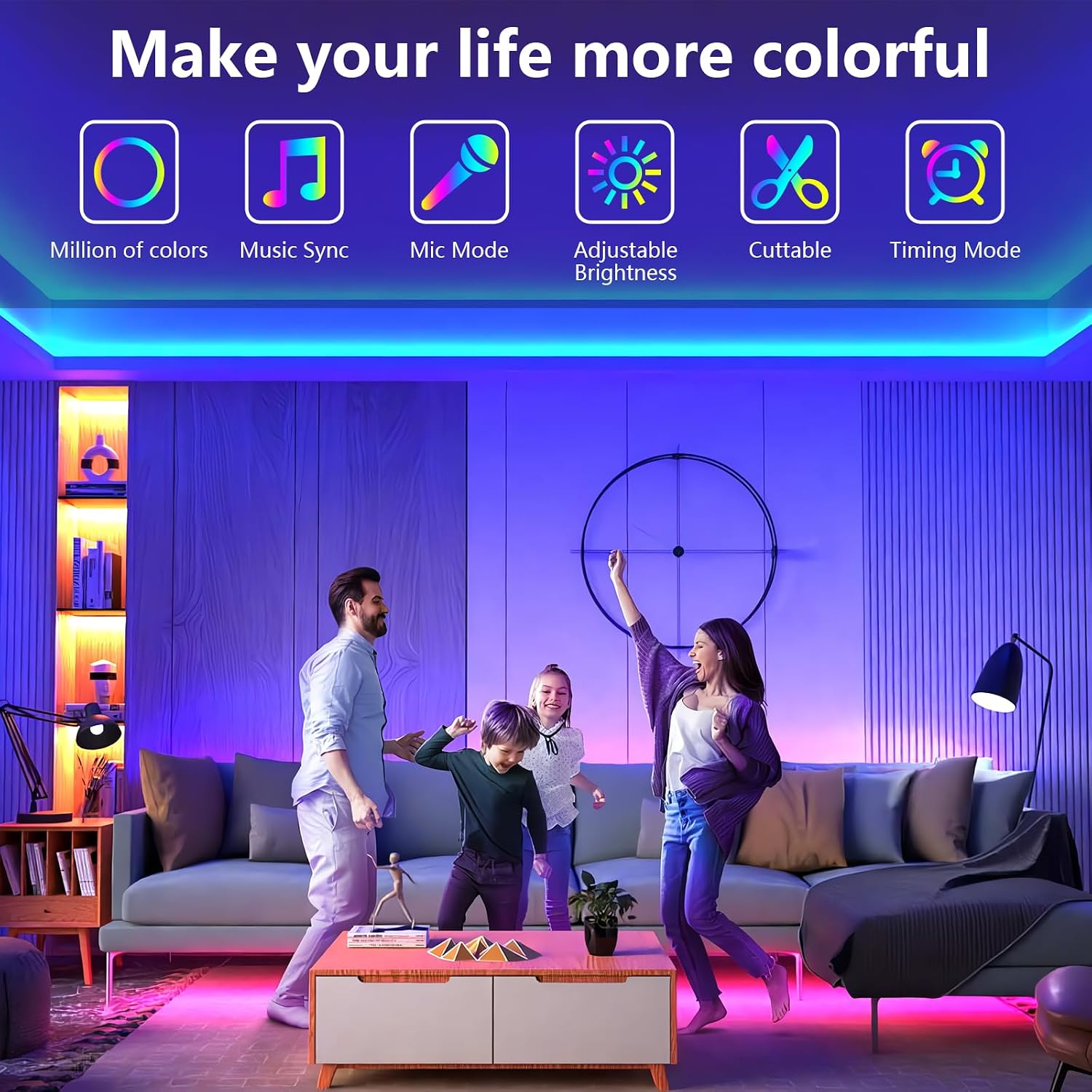 Detalle 2 de SINWE Led Strip Light 20M RGB with Music Sync 🎉