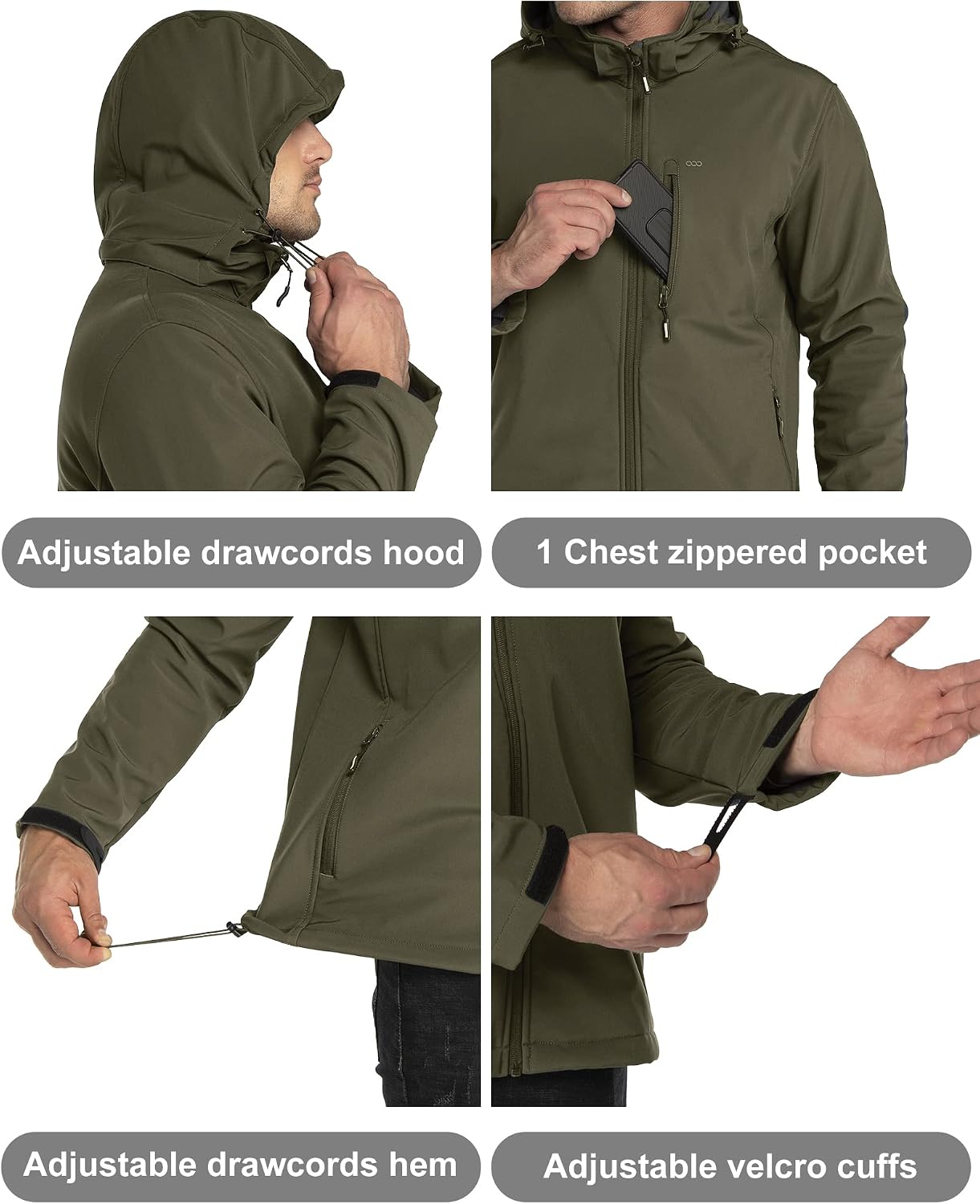 Detalle 1 de Softshelljacke Herren wasserdicht 33,000ft
