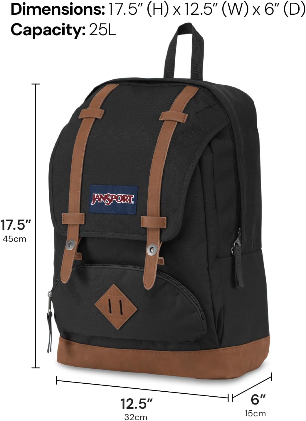 Detalle de JanSport CORTLANDT Grand sac à dos 15 pouces – Compartiment ordinateur rembourré et organisation pratique