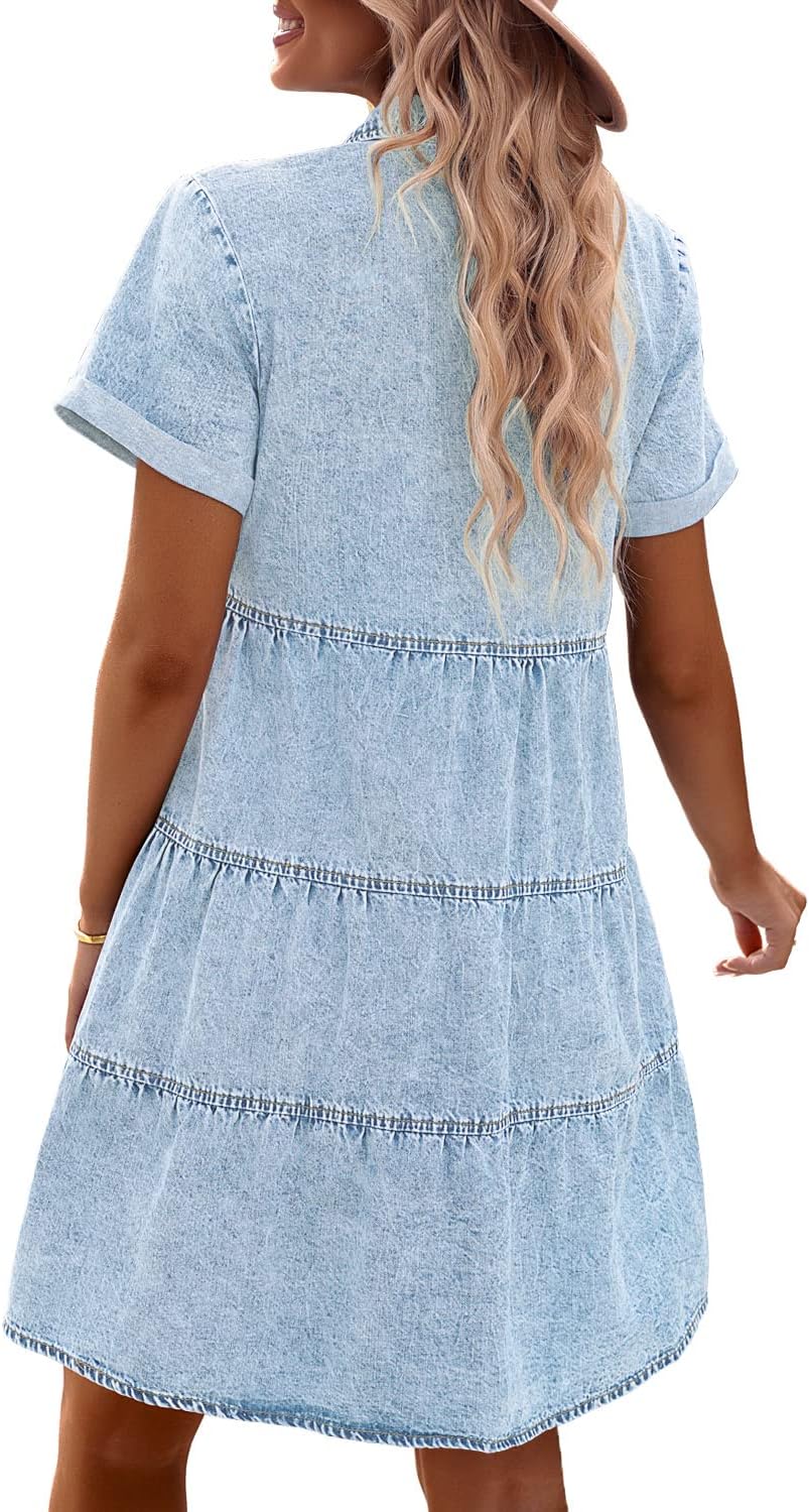 Thumbnail 1 de GRAPENT Denim Dress Babydoll, Size Guide