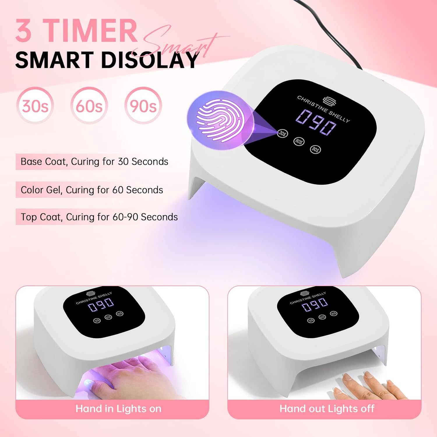 Thumbnail 6 de CHRISTINE SHELLY 48W Gel Nail Lamp: Fast Curing LED Light for Home DIY