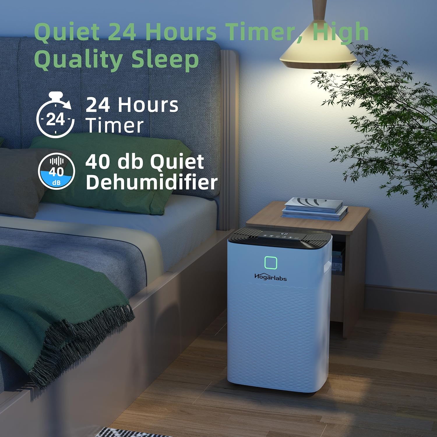 Detalle 1 de HOGARLABS 50 Pint Smart Dehumidifier with 3 Modes and Drain Hose