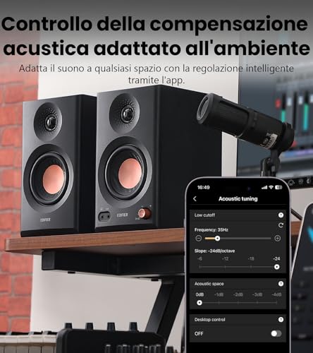 Detalle de Edifier MR3: Altoparlanti da Studio Compatti 2.0 con Bluetooth 5.4 e Controlli Frontali