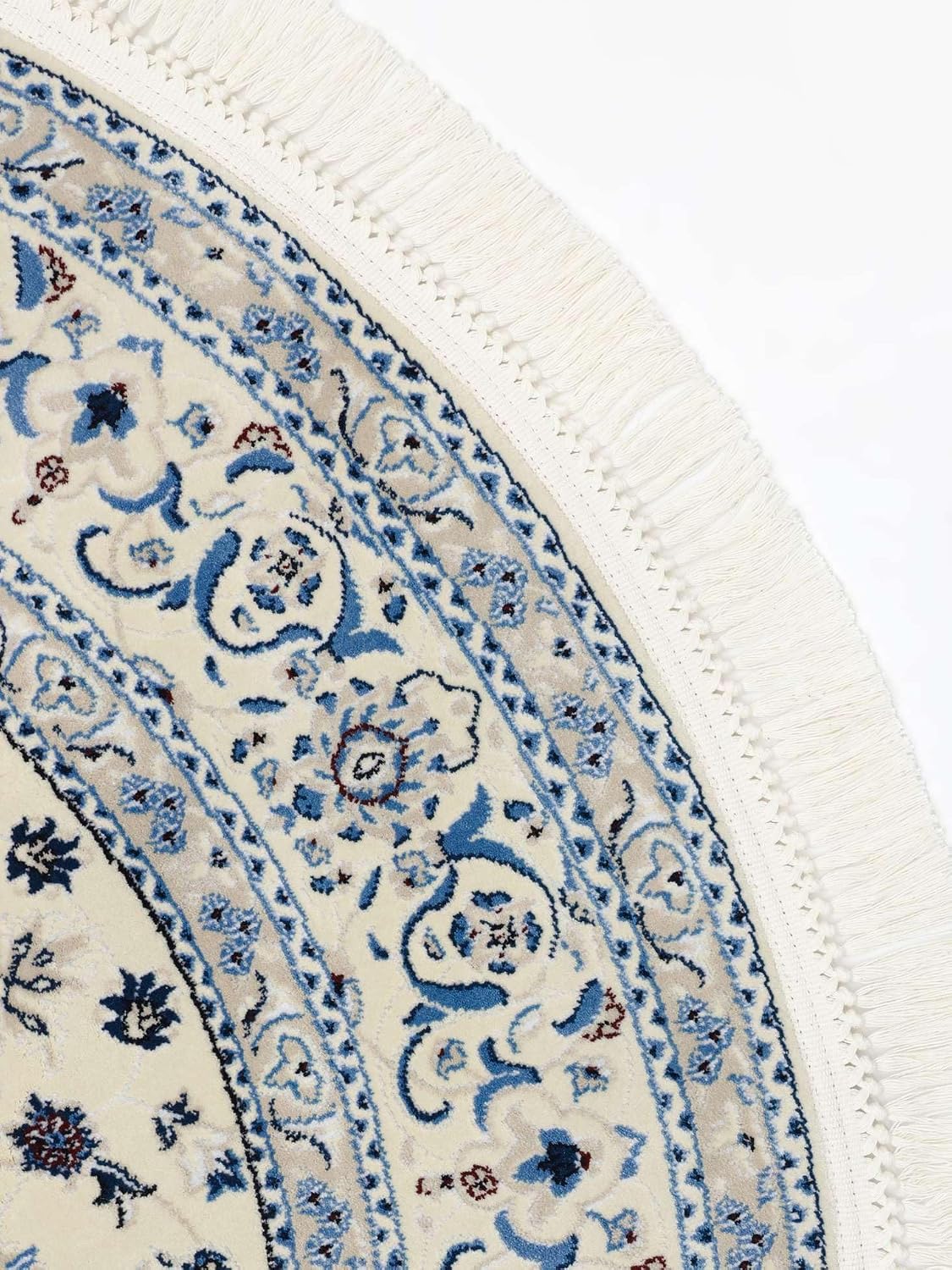 Thumbnail 3 de RugVista Nain Emilia Round Rug, Ø 150 cm, Cream White and Blue