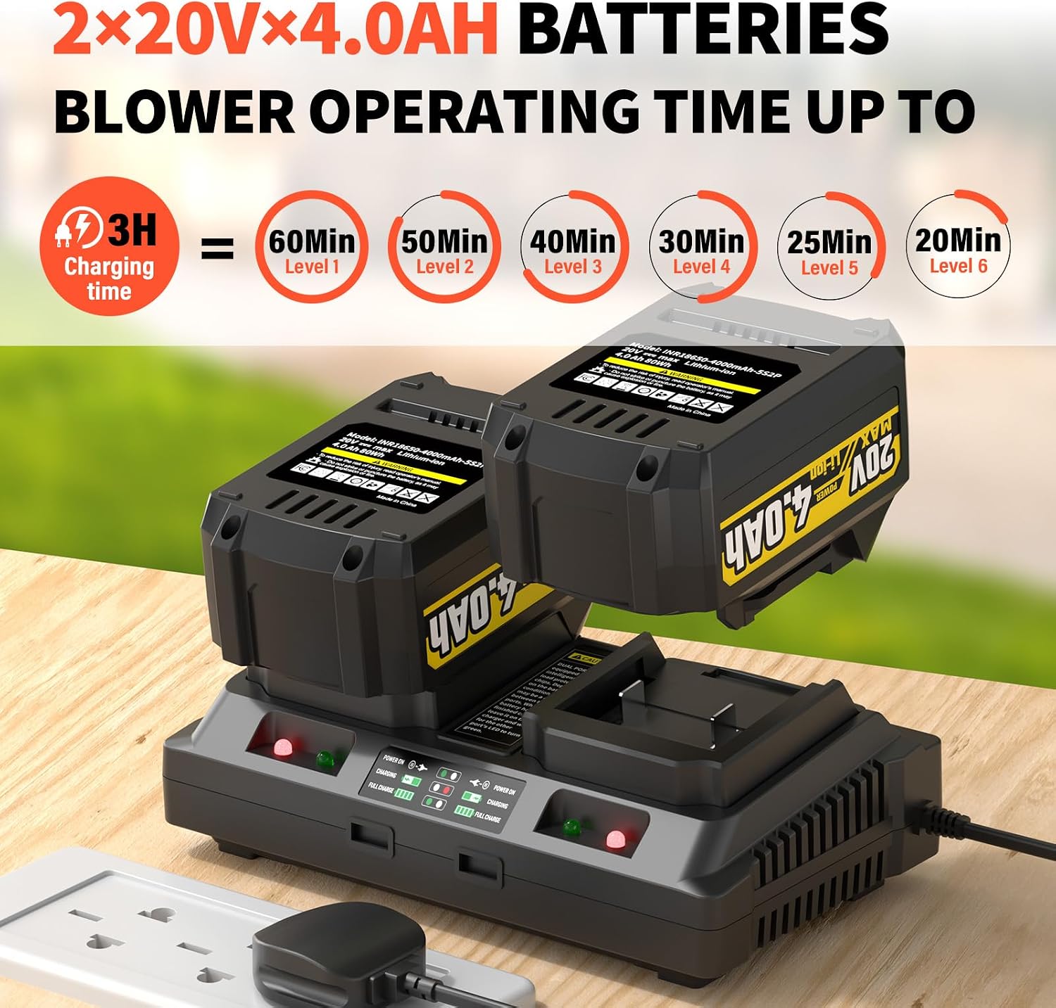 Thumbnail 1 de Leaf Blower and Vacuum 40V Cordless with 8000mAh Batteries — 3-in-1 Garden Tool