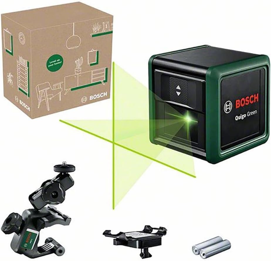 Thumbnail 1 de Bosch Cross line Laser Quigo Green with Universal Clamp MM 2