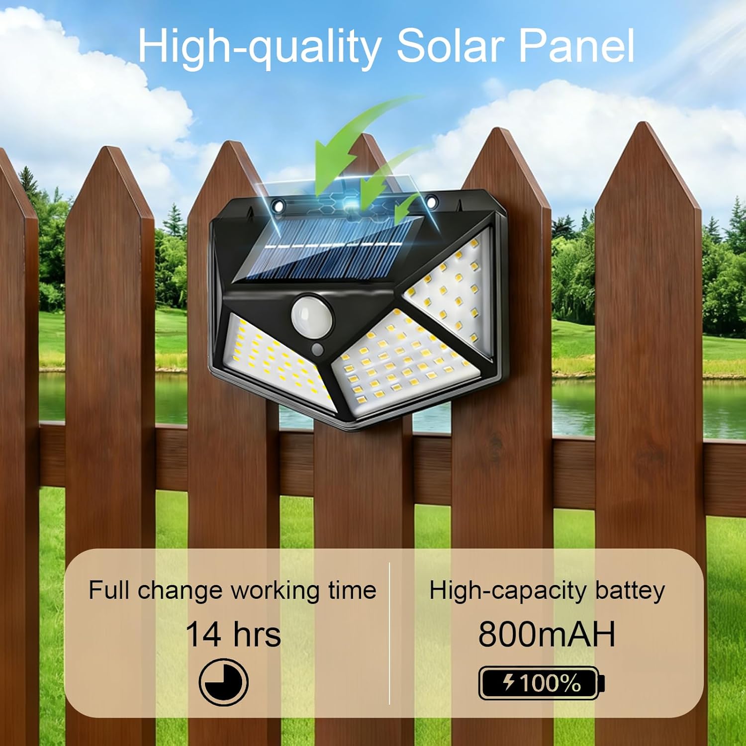 Thumbnail 1 de Hqynss 100 LED Solar Security Lights