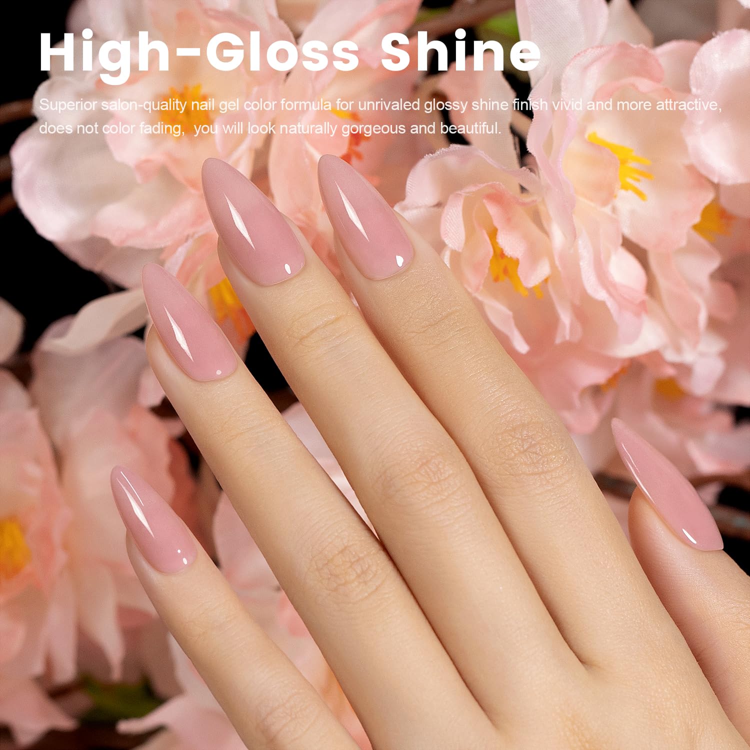 Detalle 2 de RARJSM Nude Jelly Gel Nail Polish (Gray Mauve Pink Neutral Skin Tone) — Sheer Pink 15ml, UV/LED Cured, Home Salon DIY