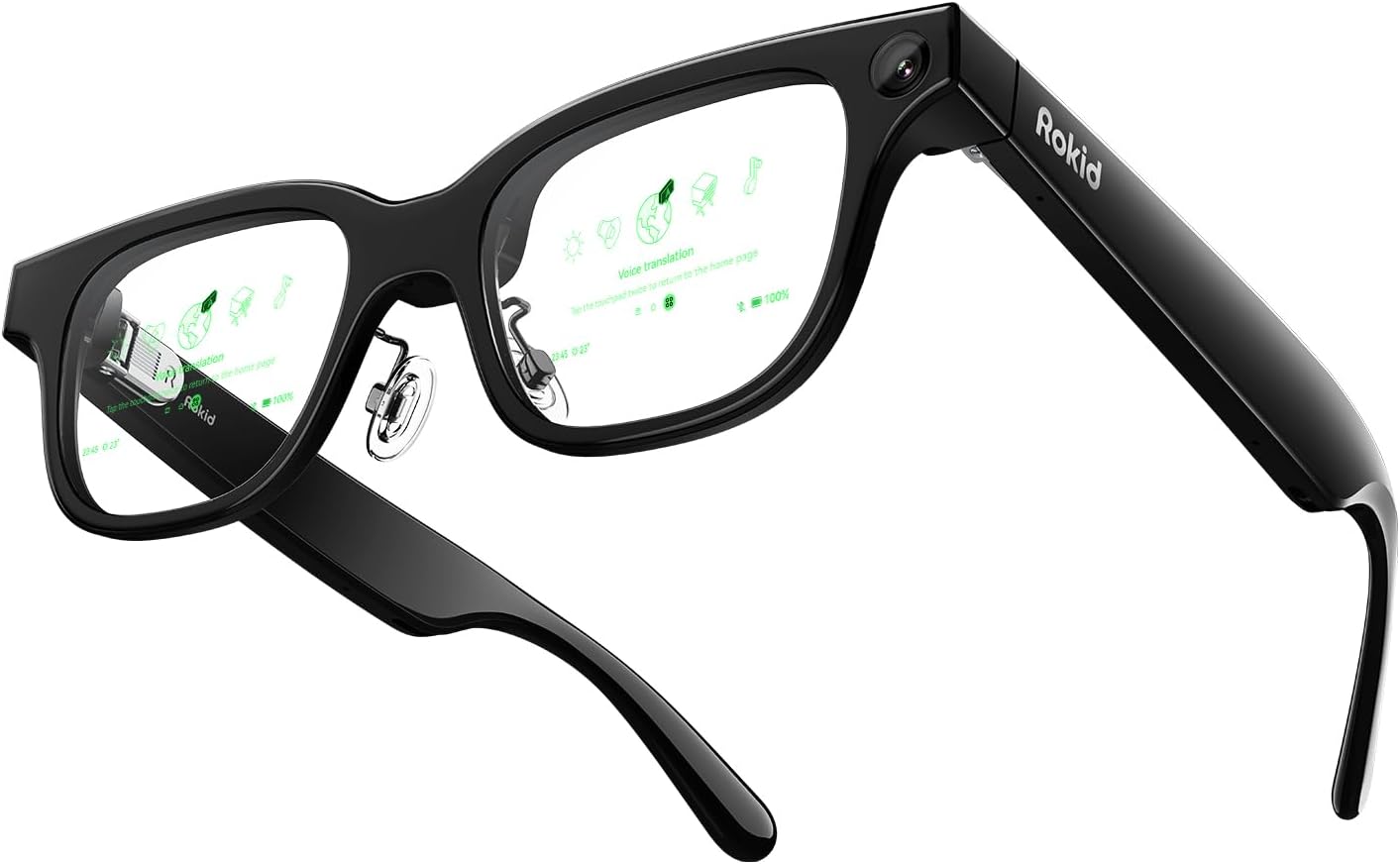 Detalle de Rokid Glasses (with Display): AI & AR Smart Glasses with Real-Time Translation and Hands-Free Camera