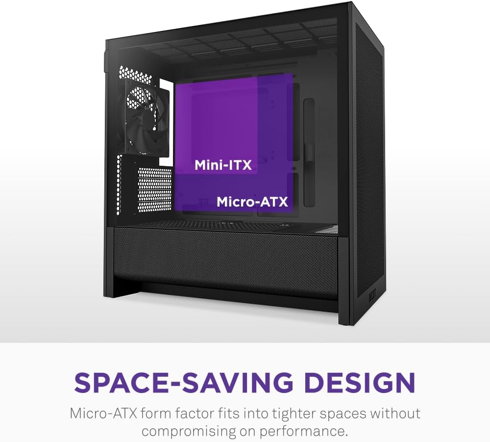 Detalle de NZXT H3 Flow CC-H31FB-01 Micro-ATXミドルタワーPCケース、メッシュ設計・背面コネクタ対応